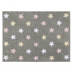 Lorena Canals   Vloerkleed met sterren Tricolor Star grey pink