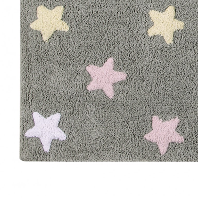 Lorena Canals   Vloerkleed met sterren Tricolor Star grey pink2