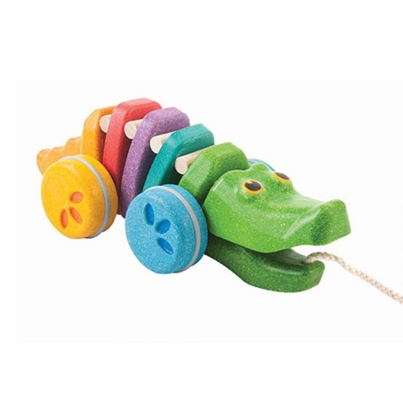 Plan Toys – Trekspeeltje “Dancing Rainbow Alligator”