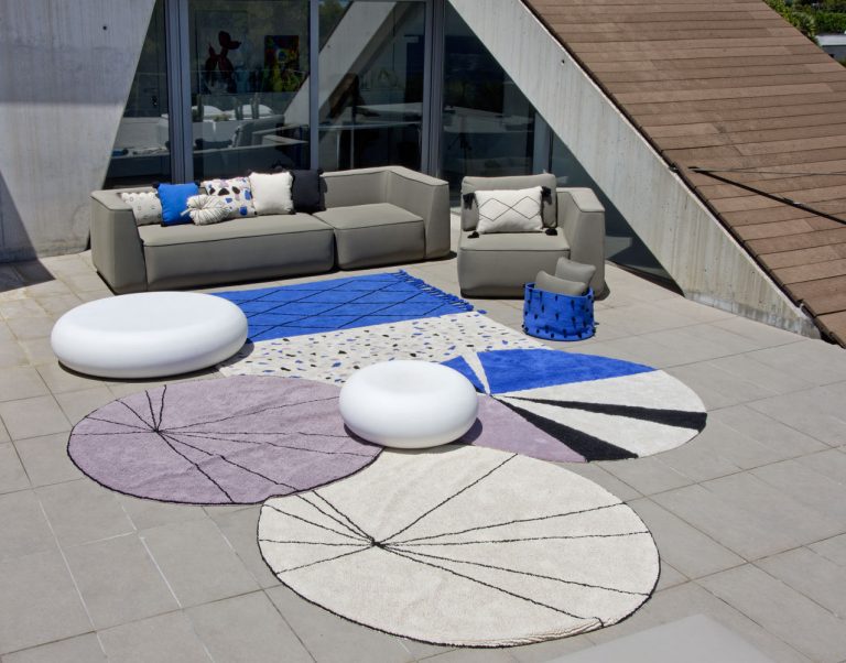 Rond vloerkleed 160 cm Trace wood rose