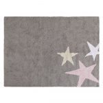 Lorena Canals Vloerkleden babykamer 3 Stars cotton grey pink