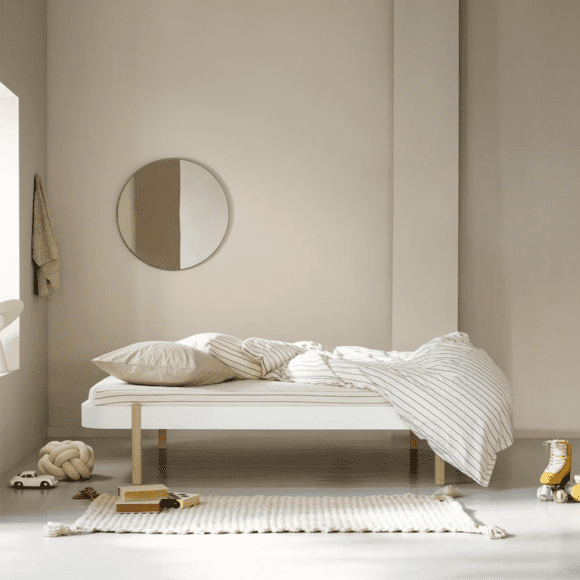 Oliver Furniture – Wood Lounger Bed – Wit/Eikenhout, 120 x 200 cm