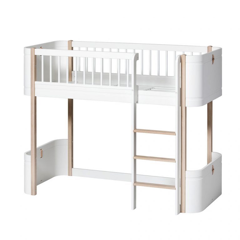 Oliver Furniture Mini+ low Loft bed white oak