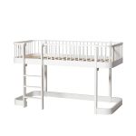 Oliver Furniture low Loft bed Wood white ladder links voor