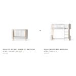 Oliver Furniture - Conversiekit - Wood Mini+ naar Low Loft Bed - Wit/Eikenhout