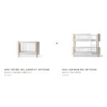 Oliver Furniture - Conversiekit - Wood Mini+ naar Low Bunk Bed - Wit/Eikenhout