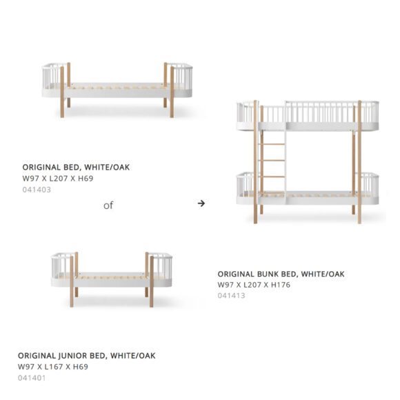 Oliver Furniture – Conversiekit – Wood Original Bed of Junior Bed naar Bunk Bed – Wit/Eikenhout