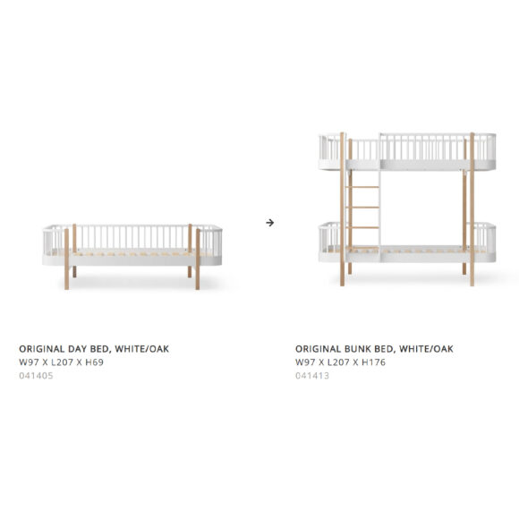 Oliver Furniture – Conversiekit – Wood Original Day Bed naar Bunk Bed – Wit/Eikenhout