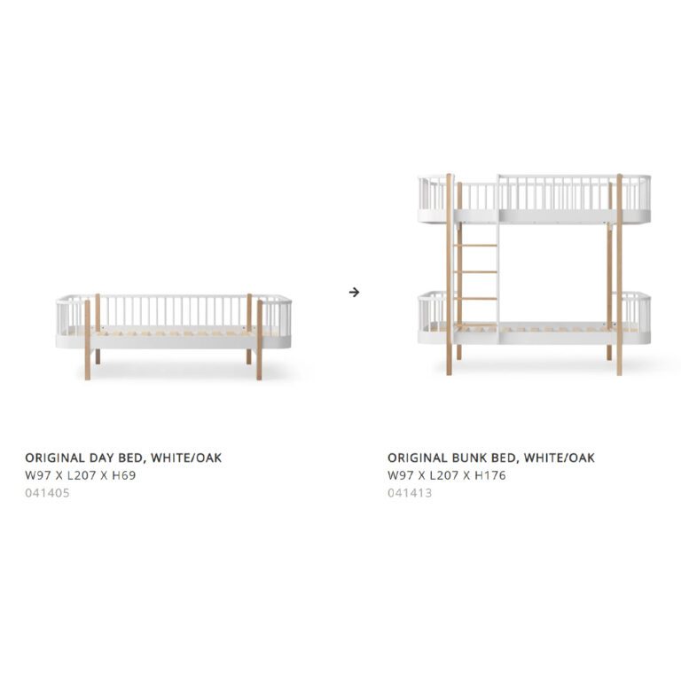 Oliver Furniture - Conversiekit - Wood Original Day Bed naar Bunk Bed - Wit/Eikenhout