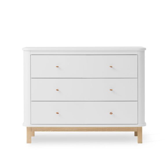 Oliver Furniture – Wood Commode 3 Lades – Wit/Eikenhout