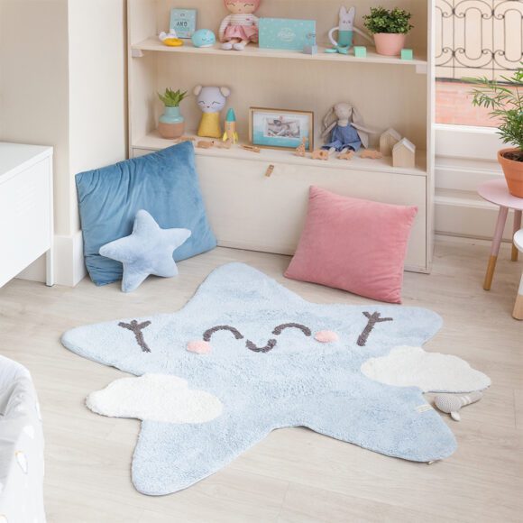 Lorena Canals – Wasbaar Vloerkleed – Silhouette Happy Star – Ø 120 cm