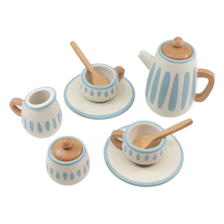 sebra-speelkeuken-houten-theeservies-classic-white-dusty-teal