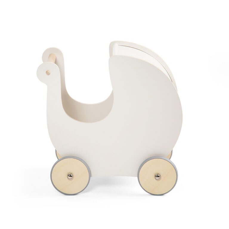 Sebra poppenwagen van hout wit