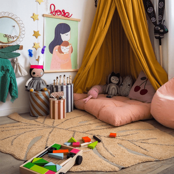 Lorena Canals – Wasbaar Vloerkleed – Monstera – Honey – 120 x 160 cm