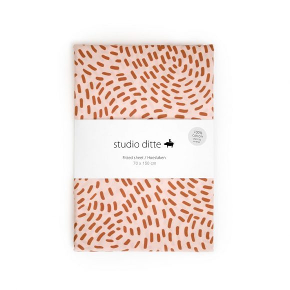 Studio Ditte – Hoeslaken Junior – Flow Roze/Roestbruin – 70 x 150 cm
