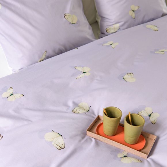 SNURK – Kinderdekbedovertrek – Butterfly Lilac – DE 135 x 200 cm