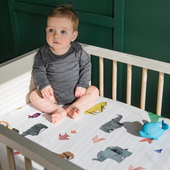 Snurk – Baby Ledikant Hoeslaken – Paper Zoo – 70 x 140 cm