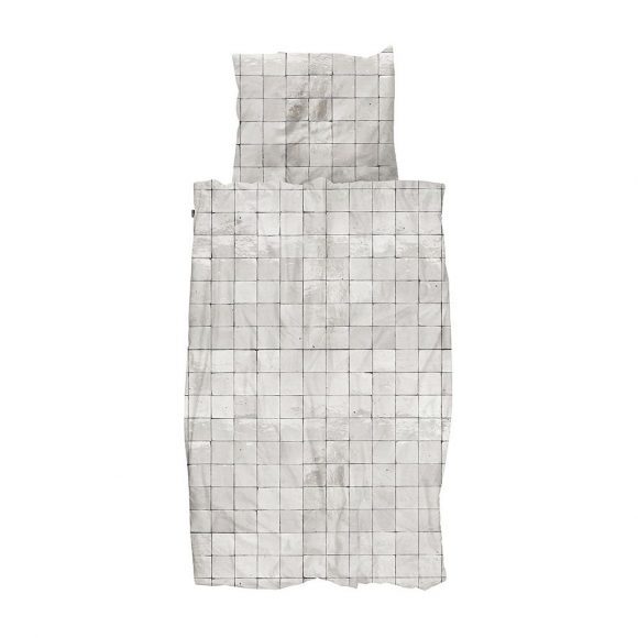 SNURK – Kinderdekbedovertrek – Tiles Pearl White – DE 135 x 200 cm