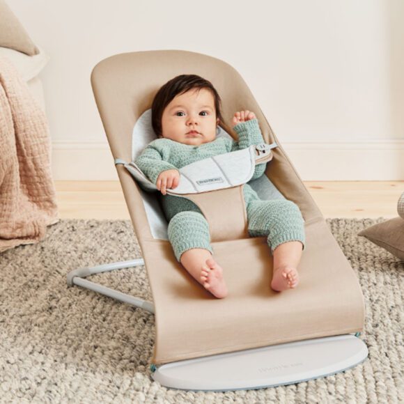 BabyBjörn – Wipstoel Soft – Katoen/Jersey – Beige/Grey