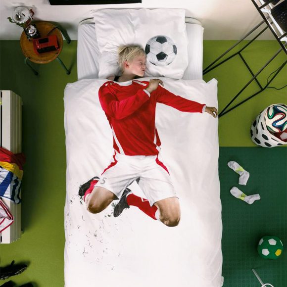 SNURK – Kinderdekbedovertrek – Soccer Champ Red – 140 x 200/220 cm