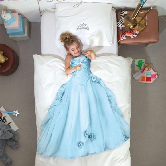 SNURK – Kinderdekbedovertrek – Princess Blue – 140 x 200/220 cm