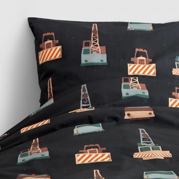 Studio Ditte – Dekbedovertrek – Crane Truck Dark – 140 x 200/220 cm