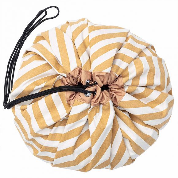 Play&Go – Speelgoed Opbergtas – Printed – Strepen Mustard