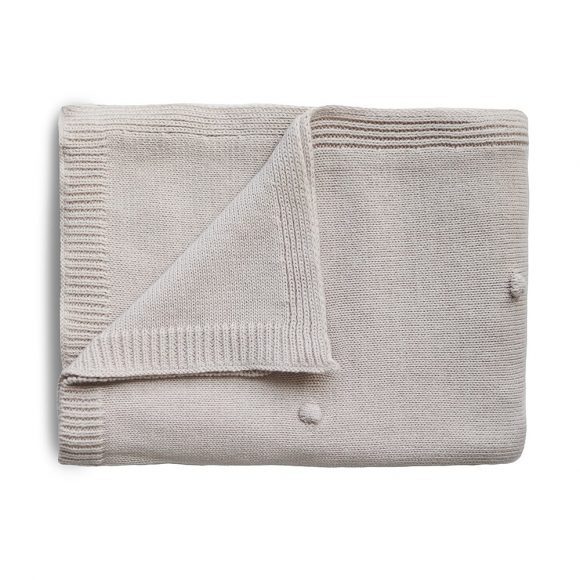 Mushie – Babydeken – Textured Dots – Off White Melange