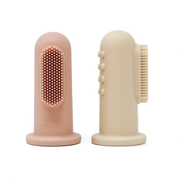 Mushie – Vingertandenborstel – Shifting Sand + Blush
