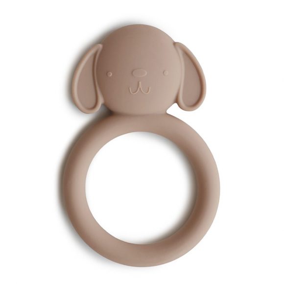 Mushie – Baby Bijtspeelgoed – Bijtring Dog – Natural