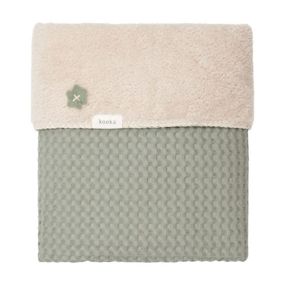 Koeka – Wiegdeken Teddy Oslo – Shadow Green/Soft Sand – 100 x 75 cm