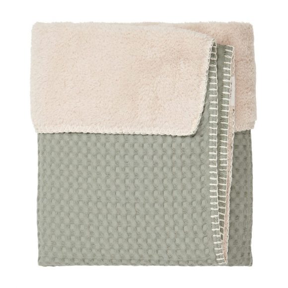 Koeka – Wiegdeken Teddy Oslo – Shadow Green/Soft Sand – 100 x 75 cm