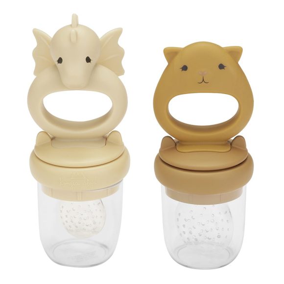 Konges Sløjd – 2 Siliconen Fruit Feeding Fopspenen Dragon – Limonade/Honey Mustard
