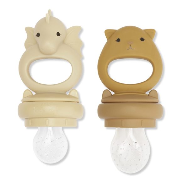 Konges Sløjd – 2 Siliconen Fruit Feeding Fopspenen Dragon – Limonade/Honey Mustard