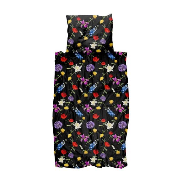 SNURK – Kinderdekbedovertrek – Bouquet Black – NL 140 x 200/220 cm
