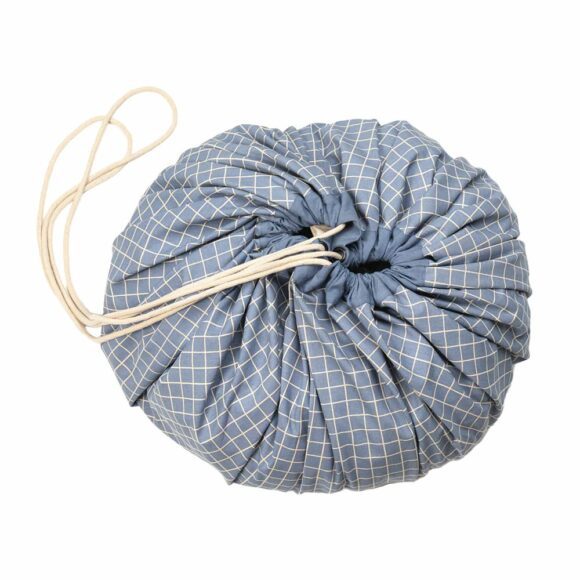 Play&Go – Speelgoedopbergtas – Prints Organic – Grid Blue