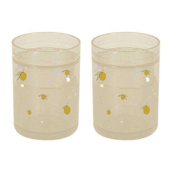 Konges Sløjd – Set van 2 Glitterbekers – Lemon