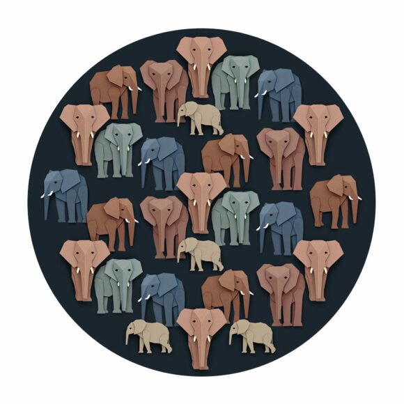 Studio Ditte – Behangcirckel 95 cm – Olifant