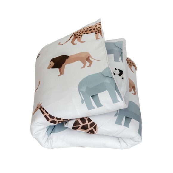 Studio Ditte – Dekbedovertrek Junior – Safari Lichtgrijs – 120 x 150 cm