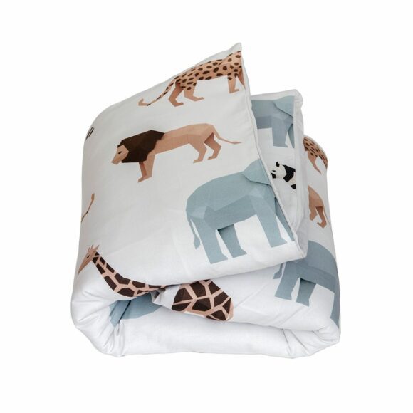 Studio Ditte – Kinderdekbedovertrek – Safari Lichtgrijs – 140 x 200/220 cm