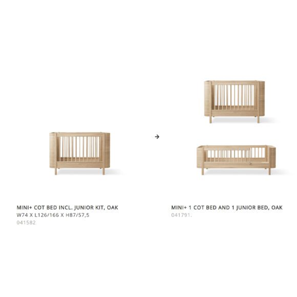 Oliver Furniture – Wood Mini+ Sibling Kit – Eikenhout (aanvulling voor Wood Mini+ Ledikant incl. Junior Kit)