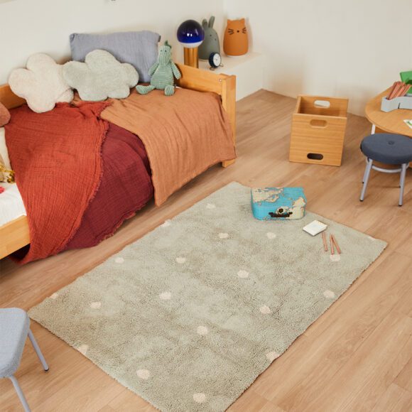 Lorena Canals – Wasbaar Vloerkleed – Mini Dot – Blue Sage – 100 x 150 cm