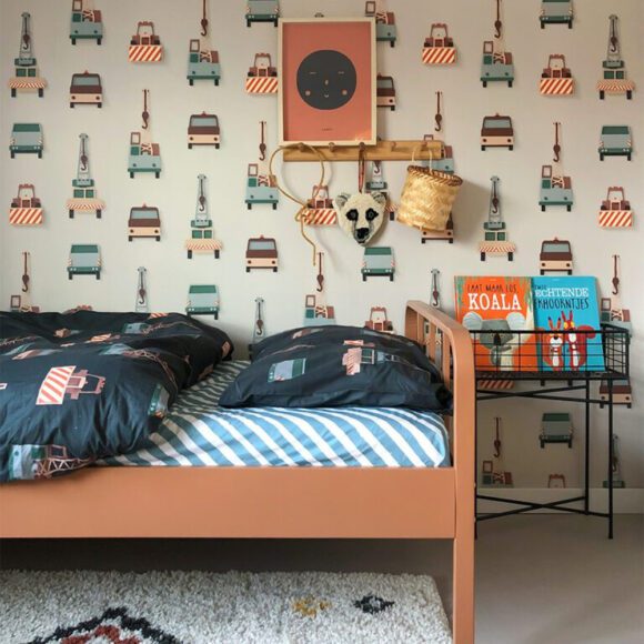 Studio Ditte – Hoeslaken – Strepen Steenblauw – 70 x 150 cm