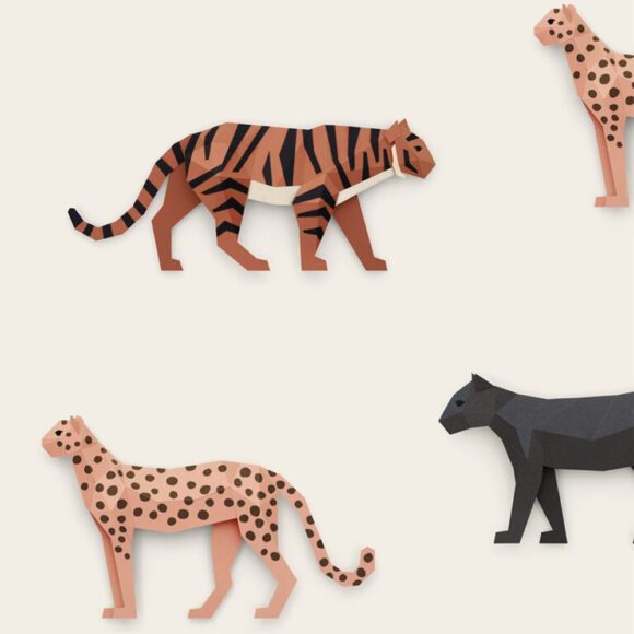 Studio Ditte – Behang Kinderkamer – Big Cats – Crème