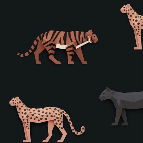 Studio Ditte – Behang Kinderkamer – Big Cats – Donker