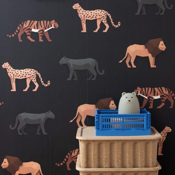 Studio Ditte – Behang Kinderkamer – Big Cats – Donker