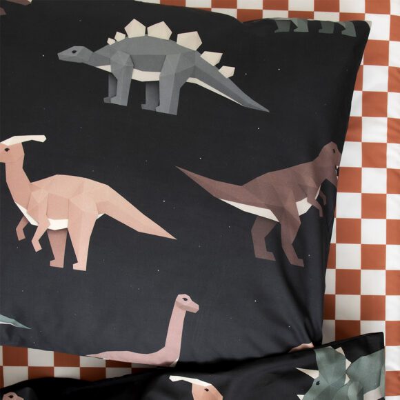 Studio Ditte – Hoeslaken – Blokjes Roestbruin – 90 x 200 cm