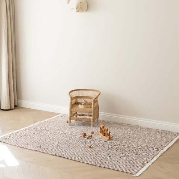 Kas Kopenhagen – Kindervloerkleed – Brown Stripes – 120 x 160 cm