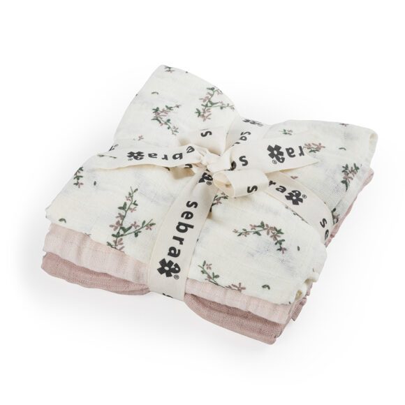 Sebra – Hydrofiele Doeken 3-pack – Powder Blossom