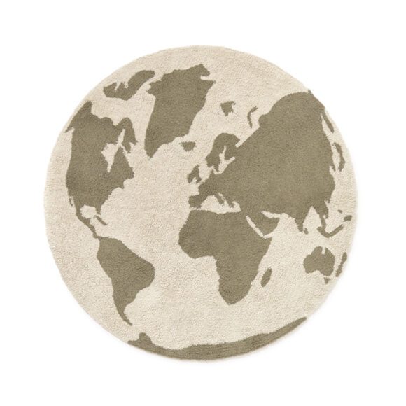 Lorena Canals – Wasbaar Vloerkleed – RugCycled World Map  – Ø 120 cm
